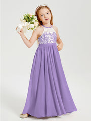Long Chiffon Bridesmaid Dresses Lace Top Tahiti