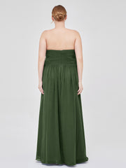 Sweetheart Neck Empire Chiffon Bridemsiad Gown Olive Green Plus Size