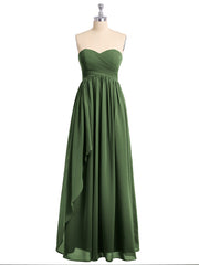 Sweetheart Neck Empire Chiffon Bridemsiad Gown Olive Green