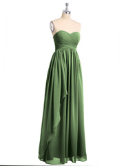 Sweetheart Neck Empire Chiffon Bridemsiad Gown Olive Green