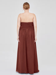 Sweetheart Neck Empire Chiffon Bridemsiad Gown Terracotta Plus Size