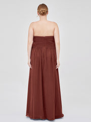 Sweetheart Neck Empire Chiffon Bridemsiad Gown Terracotta