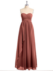 Sweetheart Neck Empire Chiffon Bridemsiad Gown Terracotta