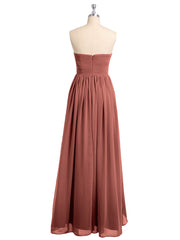 Sweetheart Neck Empire Chiffon Bridemsiad Gown Terracotta