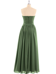 Chiffon Bridesmaid Dresses Cross Pleated Bodice Olive Green Plus Size