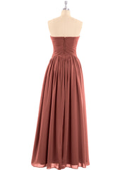 Chiffon Bridesmaid Dresses Cross Pleated Bodice Terracotta
