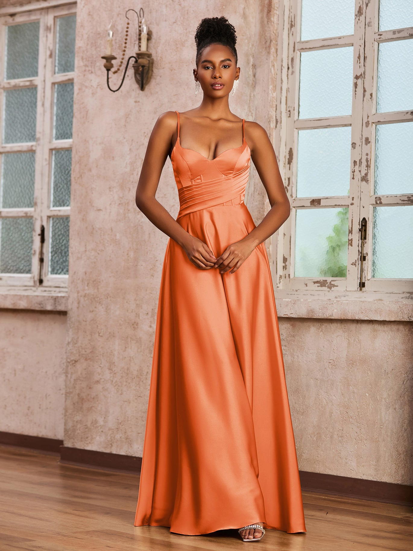 open lace back dress Hot V Neck Wholesale A-Line Chiffon Bridesmaid Dresses