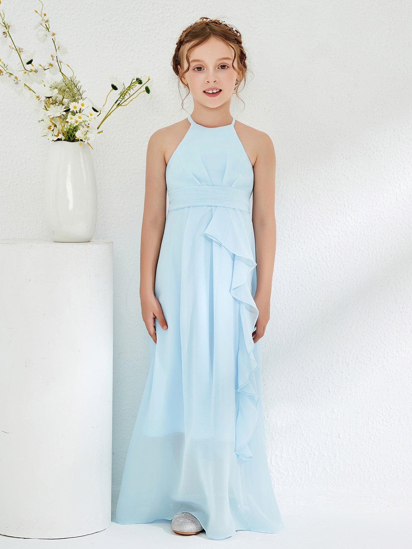 halter cocktail & party dresses Serene White Satin Halter Neck Mini Dress - US 12 main image 1