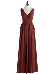 Double Beaded Strap Chiffon Dress with V Neck Terracotta Plus Size