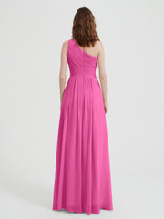 One Shoulder Dresses with Pleated Bodice Azalea