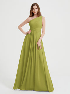 One Shoulder Dresses with Pleated Bodice Clover Plus Size