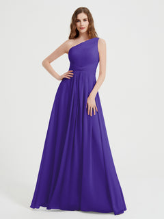 One Shoulder Dresses with Pleated Bodice Regency