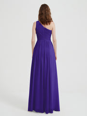 One Shoulder Dresses with Pleated Bodice Regency Plus Size