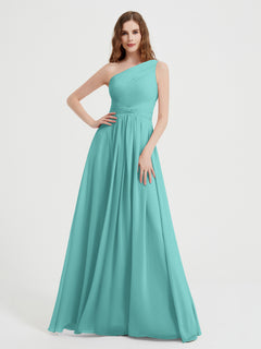 One Shoulder Dresses with Pleated Bodice Spa