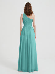 One Shoulder Dresses with Pleated Bodice Spa