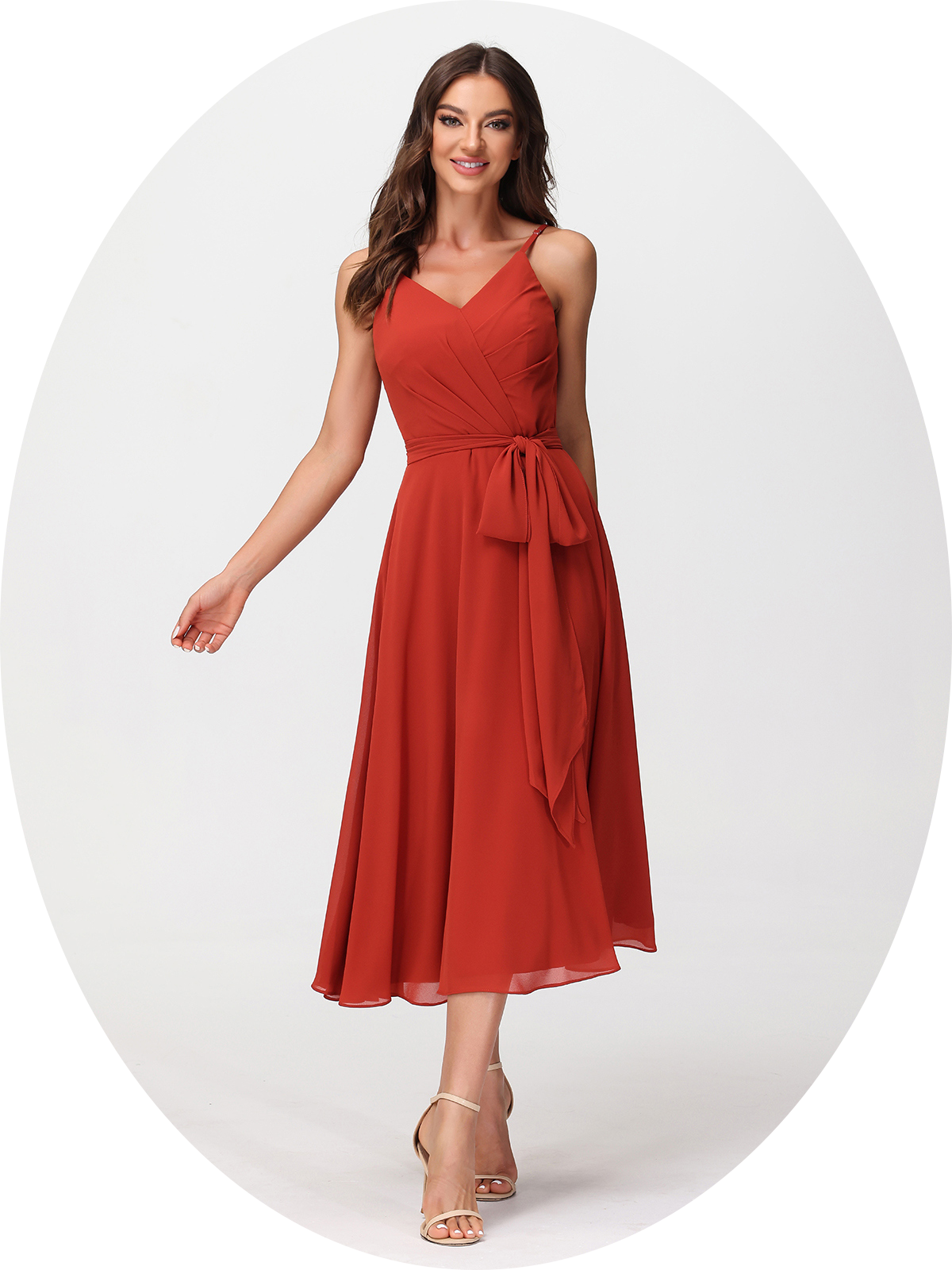 TEA-LENGTH BRIDESMAID DRESSES