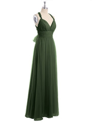 Convertible Back Floor Length Tulle Dresses Olive Green