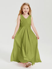 Boho Long Chiffon Bridesmaid Dresses Cascading Skirt Clover