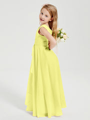 Boho Long Chiffon Bridesmaid Dresses Cascading Skirt Daffodil