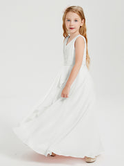Boho Long Chiffon Bridesmaid Dresses Cascading Skirt Ivory