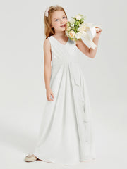 Boho Long Chiffon Bridesmaid Dresses Cascading Skirt Ivory
