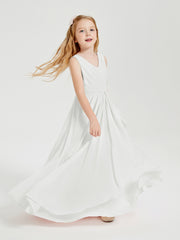 Boho Long Chiffon Bridesmaid Dresses Cascading Skirt Ivory