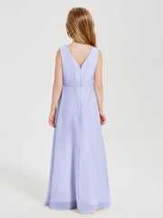 Boho Long Chiffon Bridesmaid Dresses Cascading Skirt Lavender