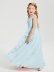 Boho Long Chiffon Bridesmaid Dresses Cascading Skirt Mist