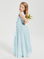Boho Long Chiffon Bridesmaid Dresses Cascading Skirt Mist