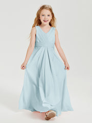 Boho Long Chiffon Bridesmaid Dresses Cascading Skirt Mist