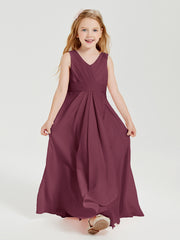 Boho Long Chiffon Bridesmaid Dresses Cascading Skirt Mulberry