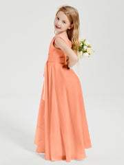Boho Long Chiffon Bridesmaid Dresses Cascading Skirt Papaya