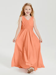 Boho Long Chiffon Bridesmaid Dresses Cascading Skirt Papaya