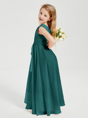 Boho Long Chiffon Bridesmaid Dresses Cascading Skirt Peacock
