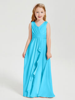 Boho Long Chiffon Bridesmaid Dresses Cascading Skirt Pool