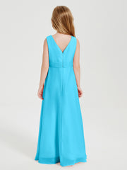 Boho Long Chiffon Bridesmaid Dresses Cascading Skirt Pool
