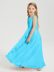 Boho Long Chiffon Bridesmaid Dresses Cascading Skirt Pool