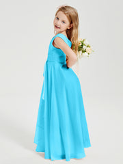 Boho Long Chiffon Bridesmaid Dresses Cascading Skirt Pool