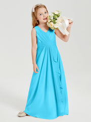 Boho Long Chiffon Bridesmaid Dresses Cascading Skirt Pool
