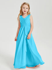 Boho Long Chiffon Bridesmaid Dresses Cascading Skirt Pool