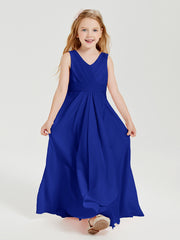 Boho Long Chiffon Bridesmaid Dresses Cascading Skirt Royal Blue