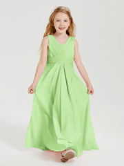 Boho Long Chiffon Bridesmaid Dresses Cascading Skirt Sage