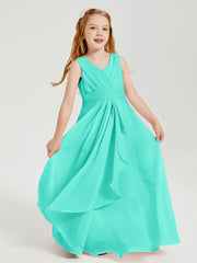 Boho Long Chiffon Bridesmaid Dresses Cascading Skirt Spa