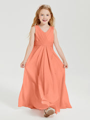 Boho Long Chiffon Bridesmaid Dresses Cascading Skirt Sunset