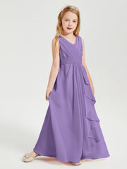Boho Long Chiffon Bridesmaid Dresses Cascading Skirt Tahiti
