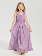 Boho Long Chiffon Bridesmaid Dresses Cascading Skirt Wisteria