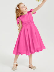 Tea Length Chiffon Junior Bridesmaid Dresses Azalea