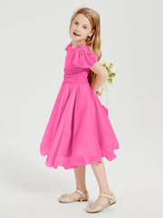 Tea Length Chiffon Junior Bridesmaid Dresses Azalea