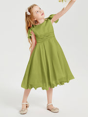 Tea Length Chiffon Junior Bridesmaid Dresses Clover