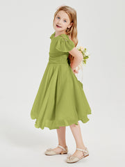 Tea Length Chiffon Junior Bridesmaid Dresses Clover